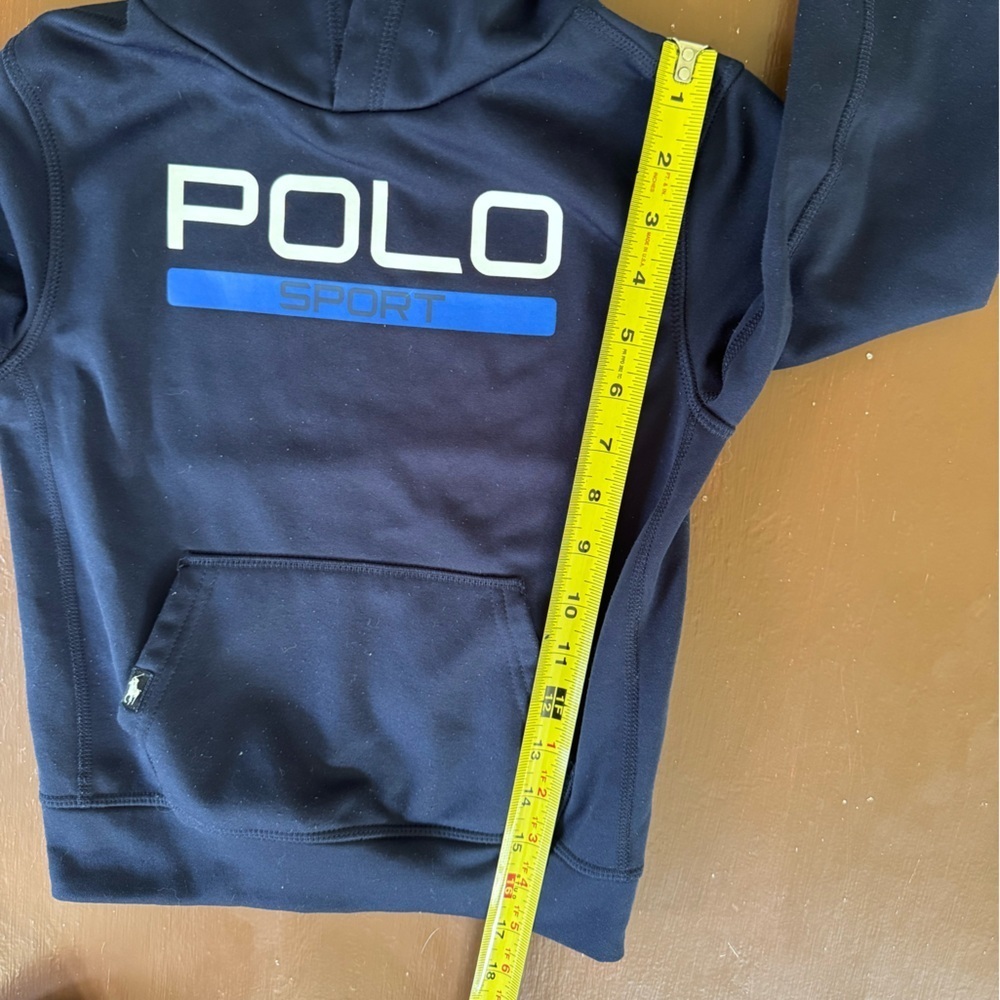 Ralph Lauren Polo Sport Fleece Navy Blue pullover hoodie. Boys size 6 - Picture 6 of 7